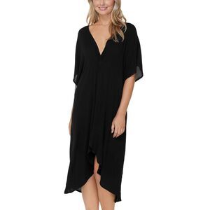 Raisins Solid Paradise Cover-up Dress In Black S